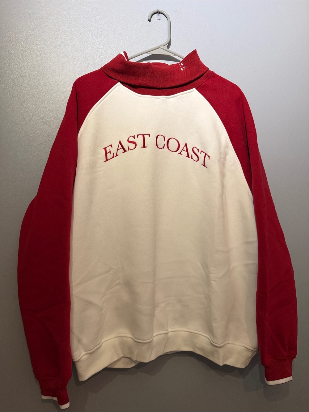Cream & Red Pullover Sweatshirt